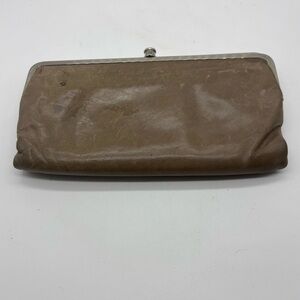 Women's Hobo Gravel Taupe Leather Double Frame Clutch Lauren Wallet